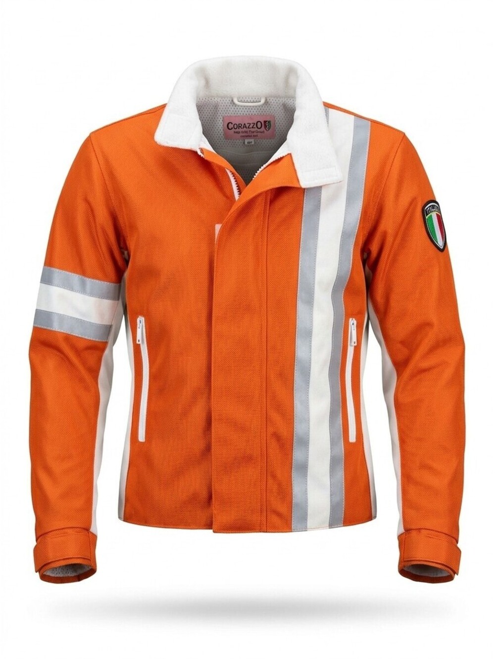 Corazzo Ride With The Shield Scooter Motorcycle Jacket Womens S Orange Reflectiv